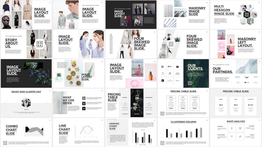 极简风格商务办公展示PPT模板 - PPT派