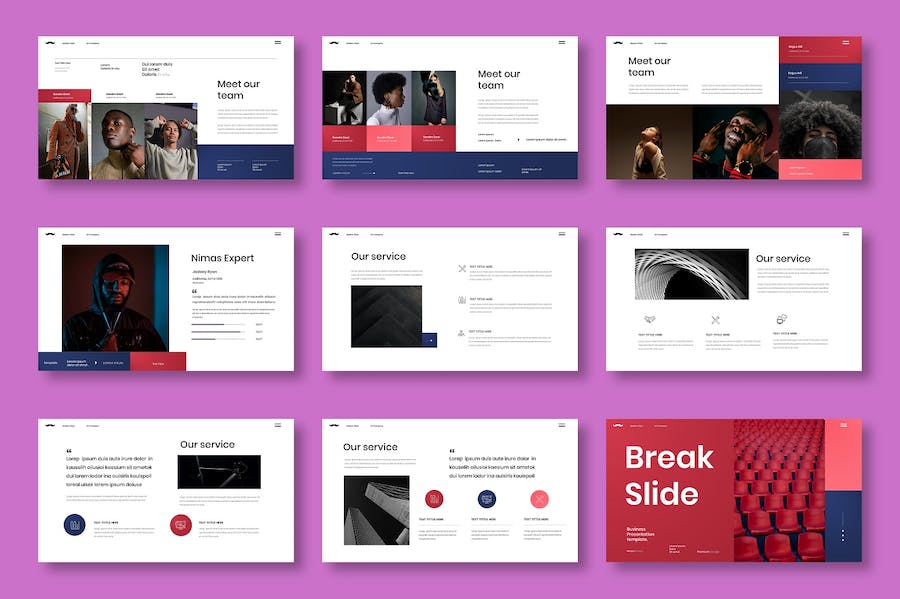 蓝色商务企业品牌推广PPT模板 - PPT派