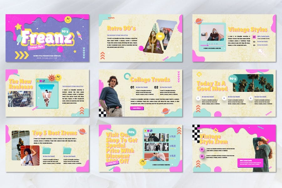 创意拼贴设计作品展示Keynote模板 - PPT派