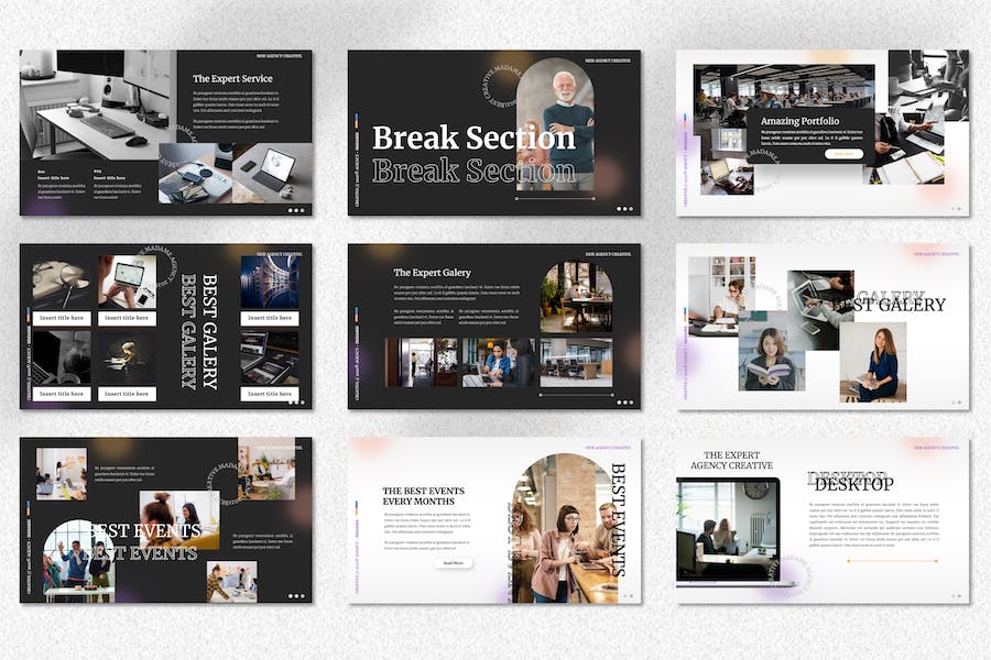 创意机构作品展示设计Keynote模板 - PPT派