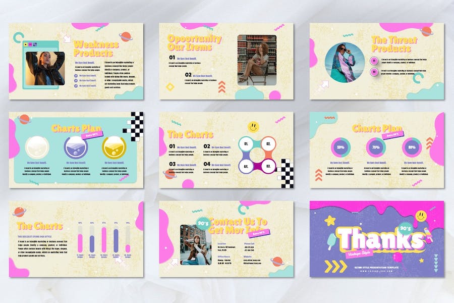 创意拼贴设计作品展示Keynote模板 - PPT派