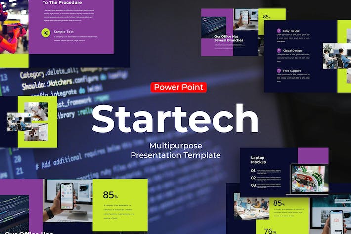 未来科技感企业主题演示PPT模板 - PPT派