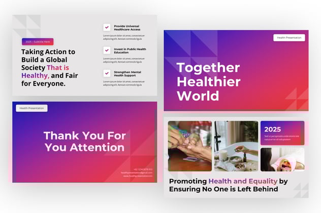 健康生活卫生教育宣传PPT模板 - PPT派