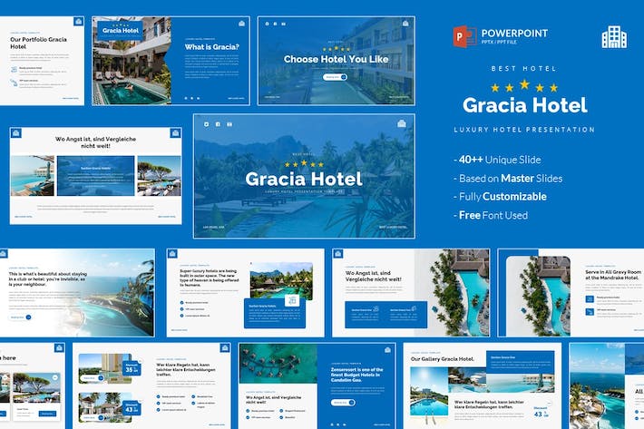 豪华酒店品牌推介宣传PPT模板 - PPT派