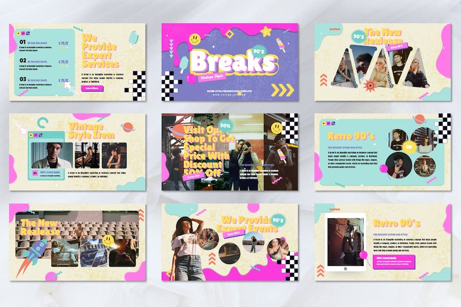 创意拼贴设计作品展示Keynote模板 - PPT派