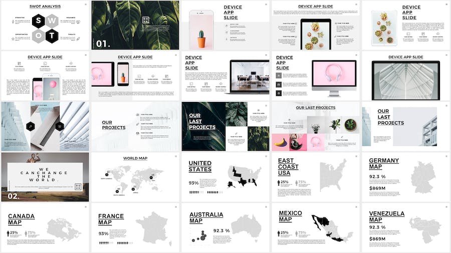 极简风格商务办公展示PPT模板 - PPT派