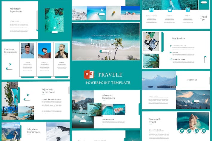 旅游旅行社PowerPoint模板- PPT派