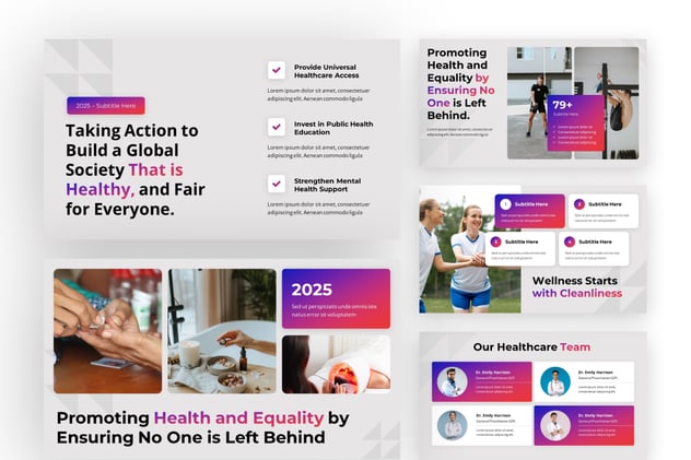 健康生活卫生教育宣传PPT模板 - PPT派