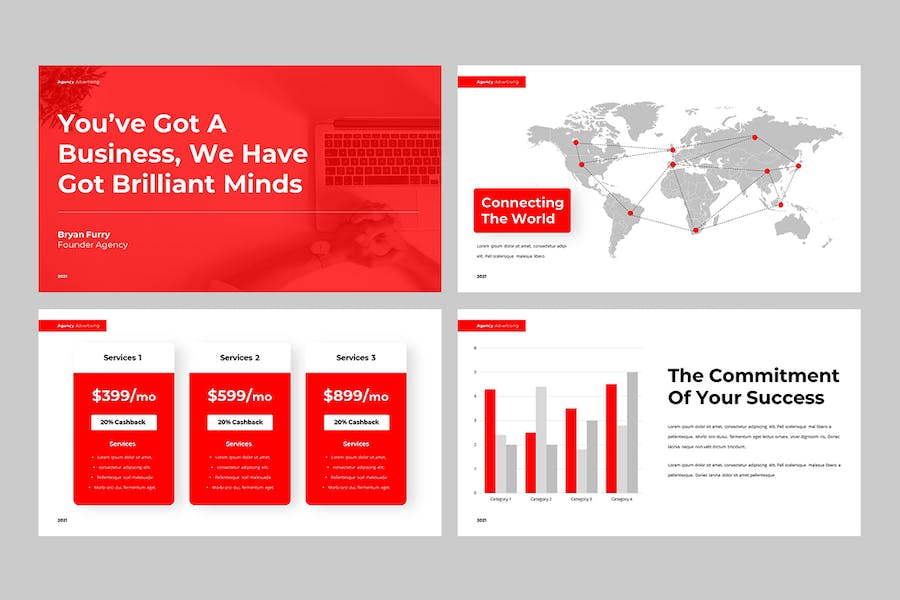 商务清爽现代推介方案PPT模板 - PPT派