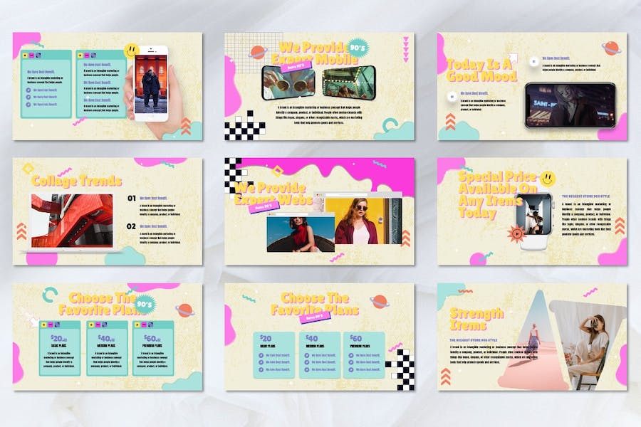 创意拼贴设计作品展示Keynote模板 - PPT派