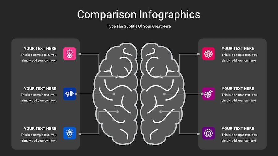 对比图表深色主题Keynote模板 - PPT派
