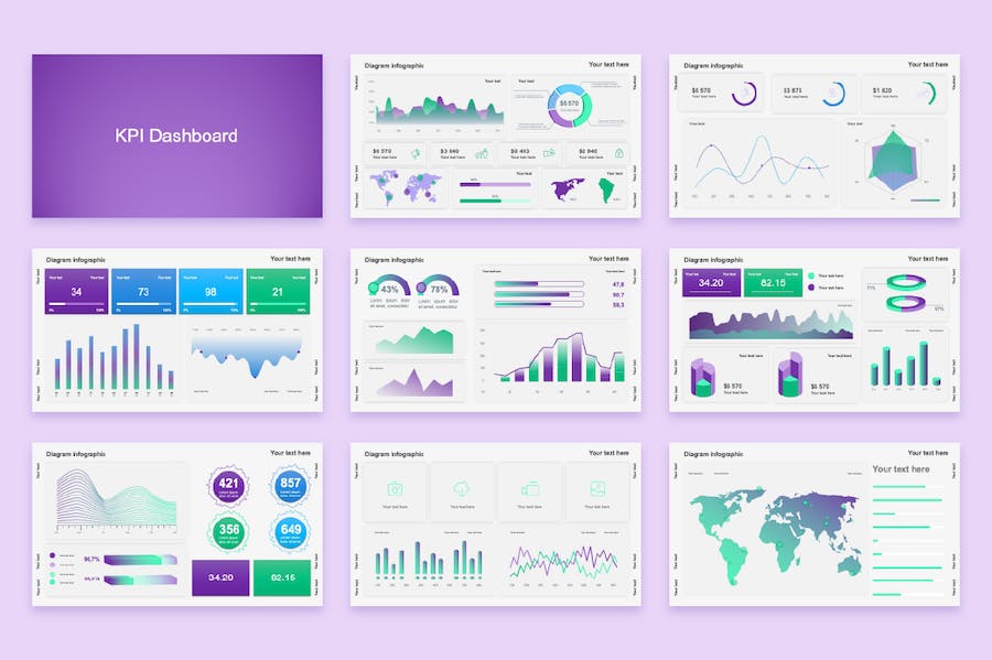 业务KPI关键指标数据可视化PPT模板 - PPT派