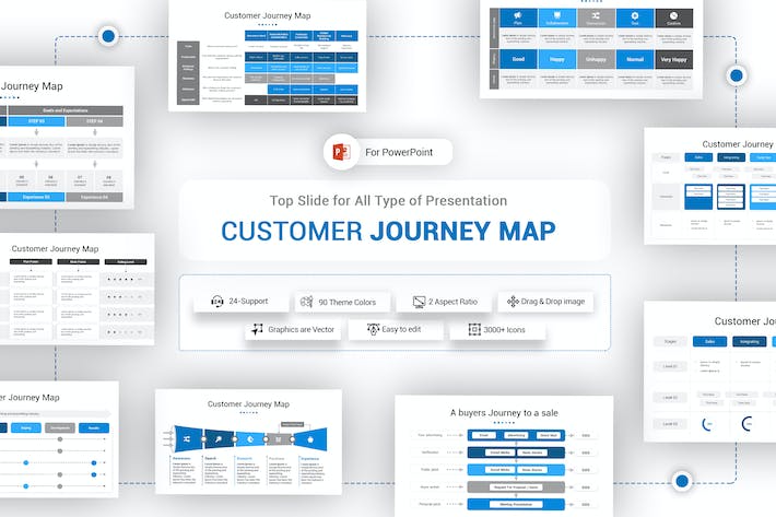 清晰客户旅程图形PPT模板 - PPT派