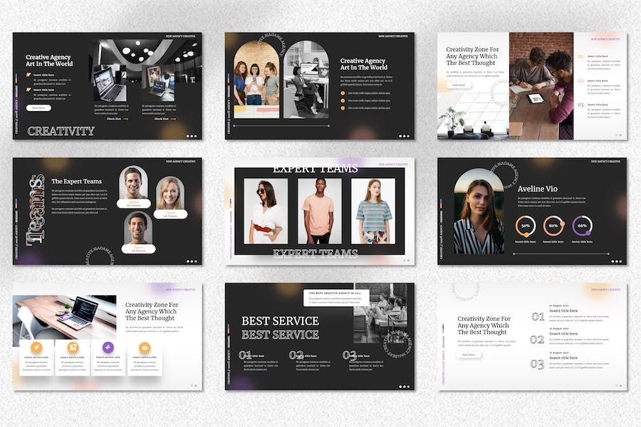 创意机构作品展示设计Keynote模板 - PPT派