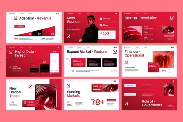 红色融资创业演讲方案PPT模板 - PPT派