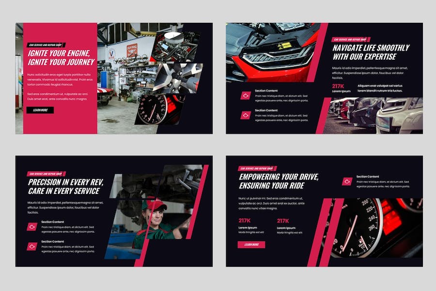 车库汽车维修服务车间运营Keynote模板 - PPT派