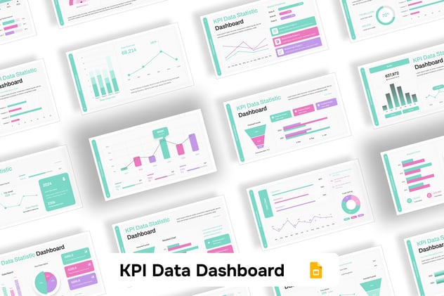 KPI数据仪表板展示PPT模板 - PPT派