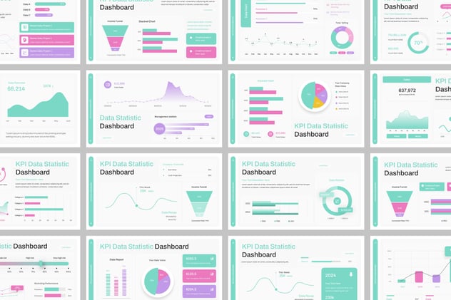 KPI数据仪表板展示PPT模板 - PPT派