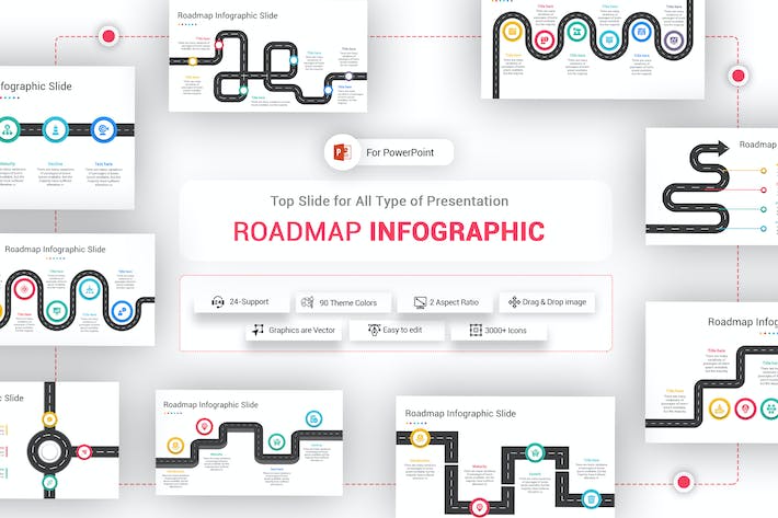 路线图信息图形PPT模板 - PPT派