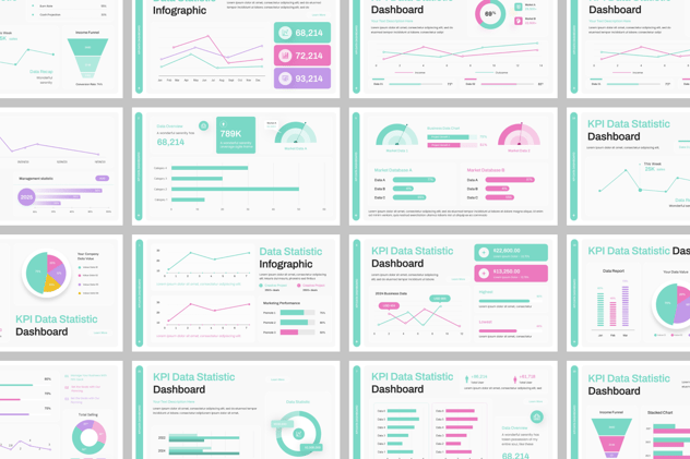 KPI数据仪表板展示PPT模板 - PPT派