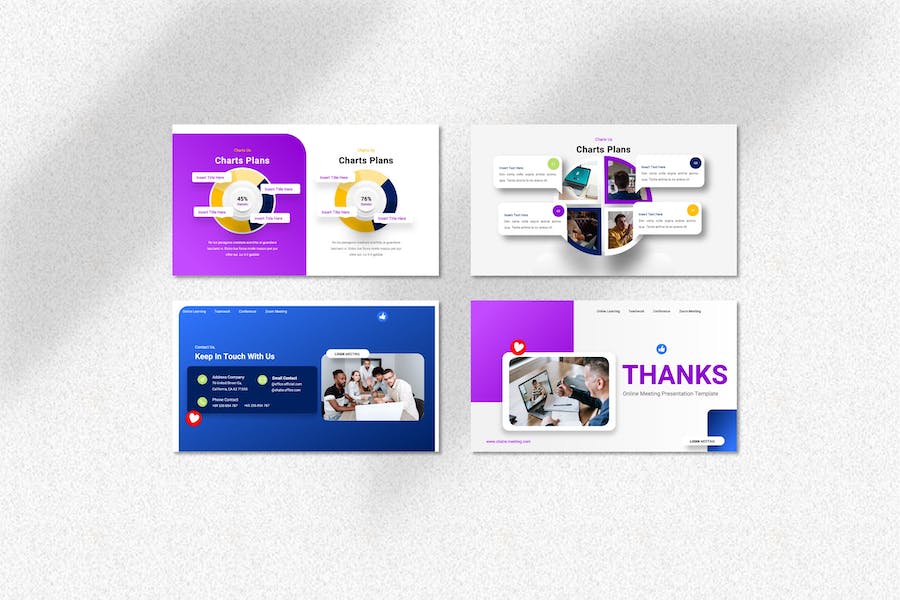 在线视频会议远程办公沟通Keynote模板 - PPT派