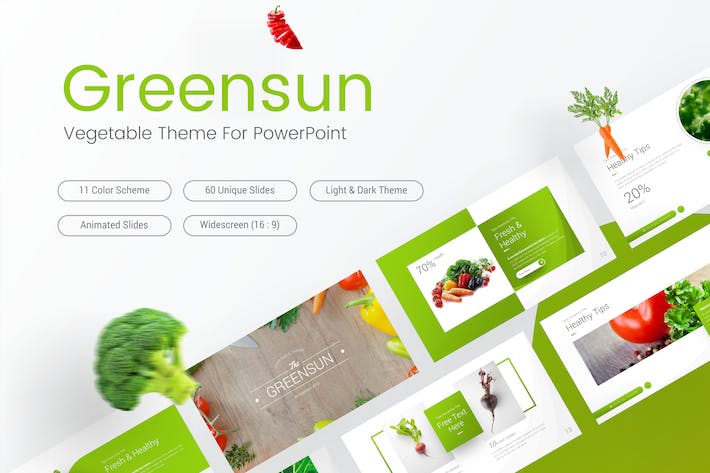 Greensun-蔬菜-Powerpoint-模板- PPT派