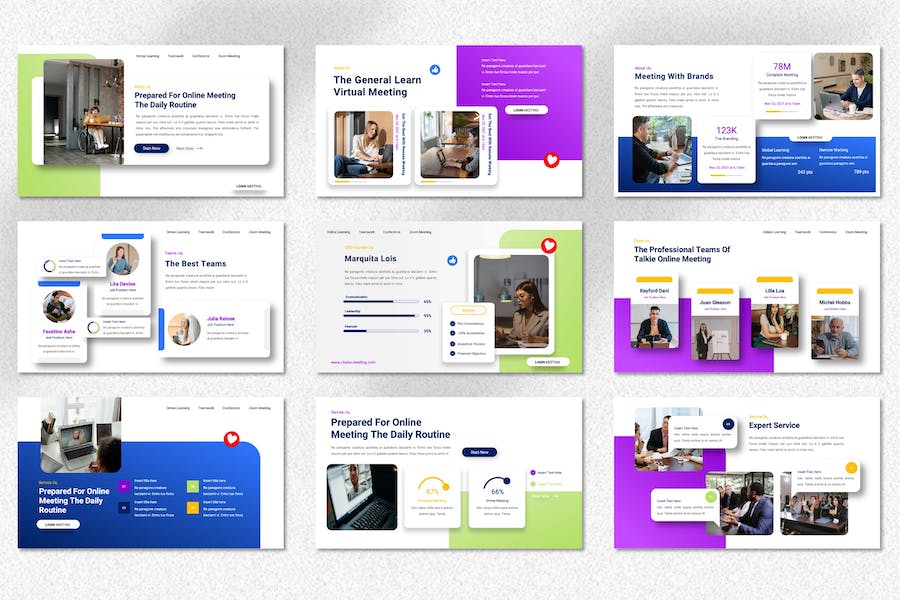 在线视频会议远程办公沟通Keynote模板 - PPT派