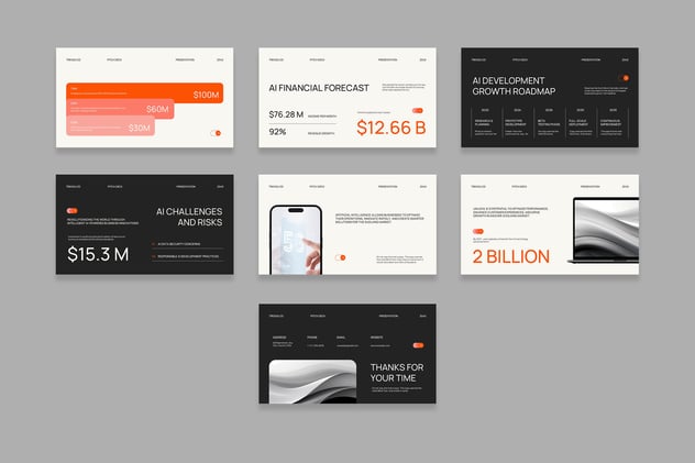 橙白现代人工智能融资路演方案Keynote模板 - PPT派