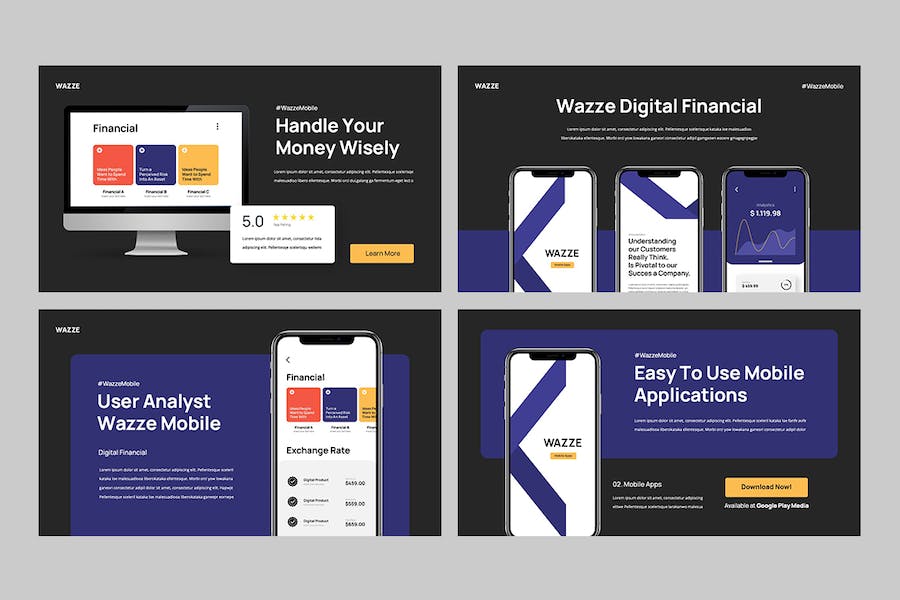 移动应用开发技术方案PPT模板 - PPT派