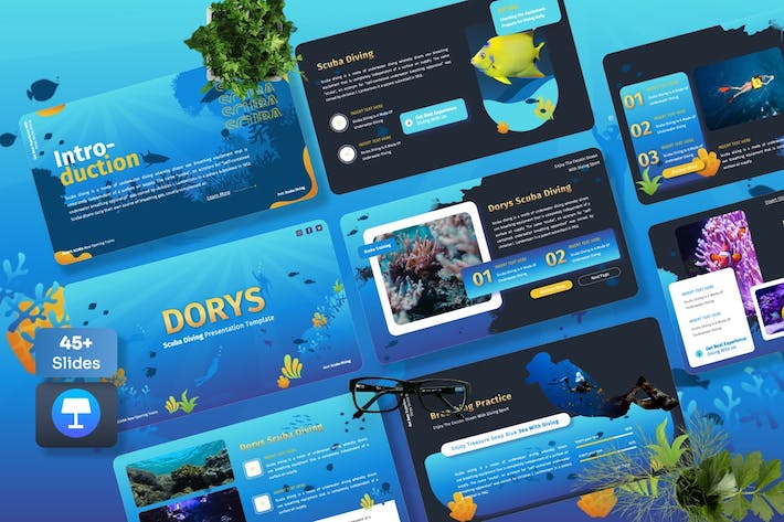 潜水运动水上活动推广宣传Keynote模板 - PPT派