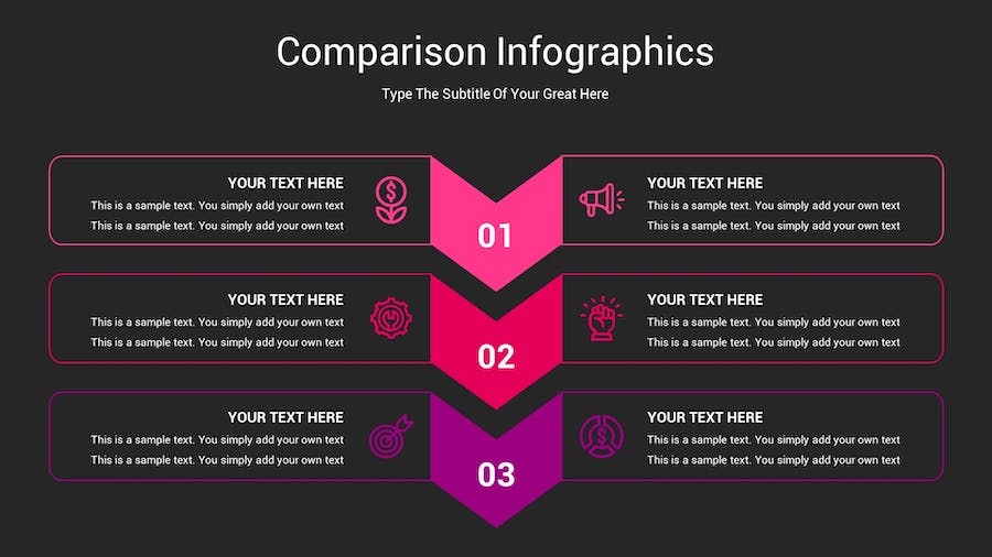 对比图表深色主题Keynote模板 - PPT派