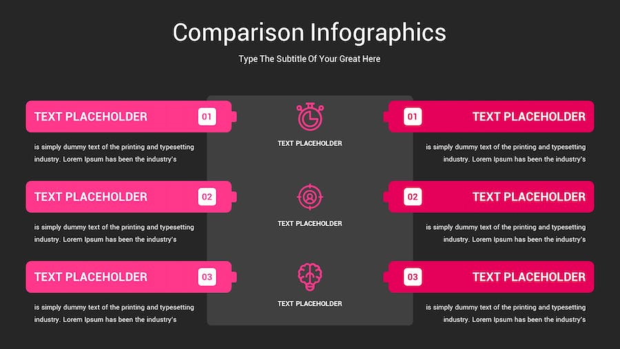 对比图表深色主题Keynote模板 - PPT派
