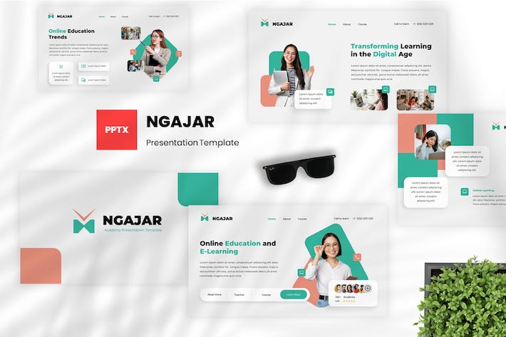 教育学校课程教学设计PPT模板 - PPT派