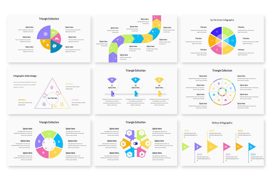 几何风数据信息图形Keynote模板 - PPT派