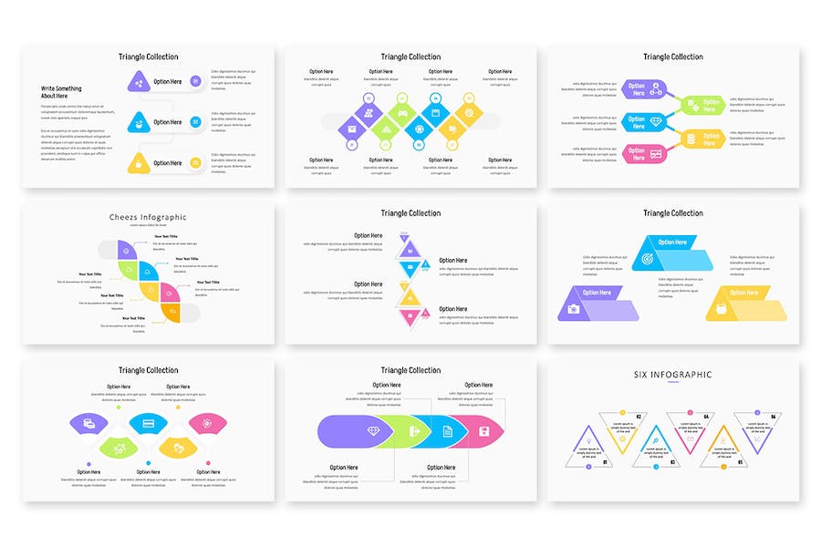 几何风数据信息图形Keynote模板 - PPT派