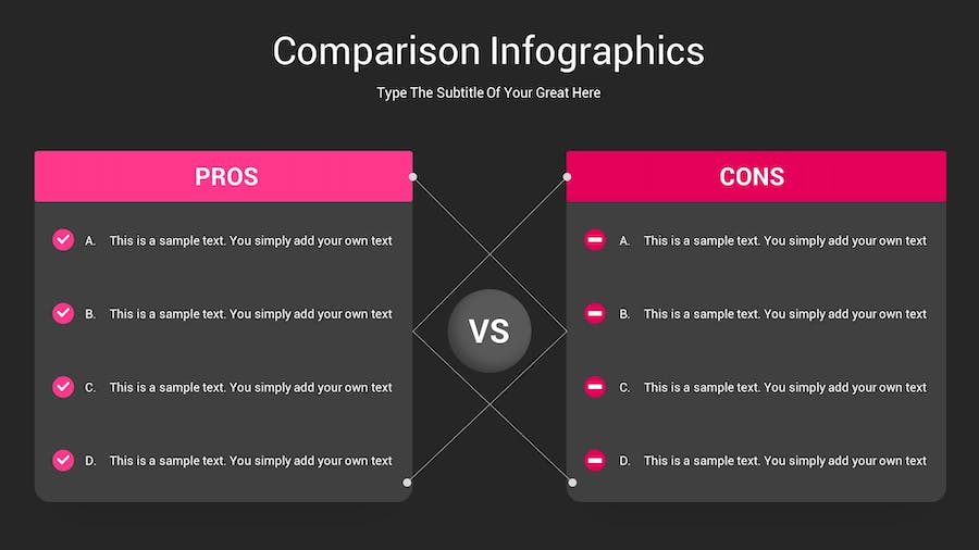 对比图表深色主题Keynote模板 - PPT派