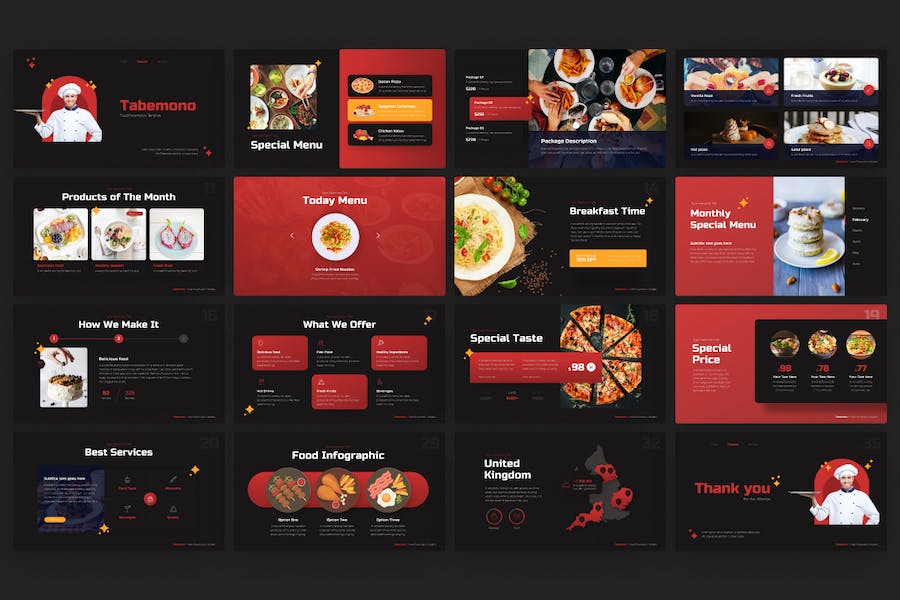 Tabemono-food-professional-powerpoint-template - PPT派