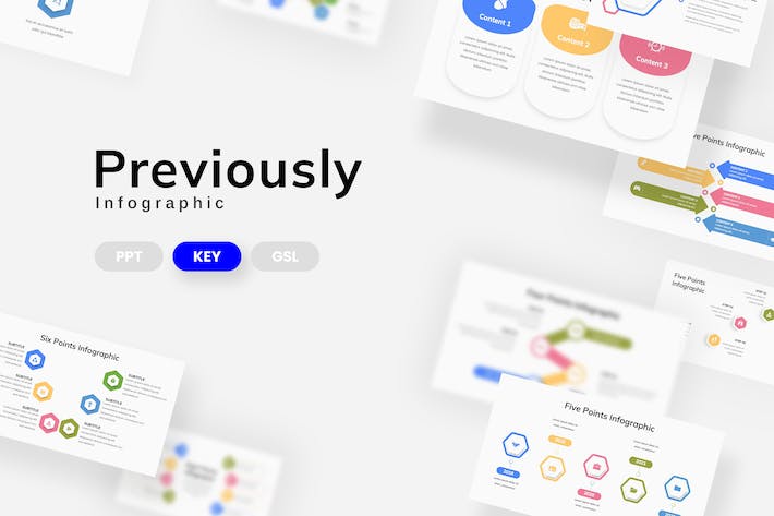 彩色环形关系图形keynote模板 - PPT派