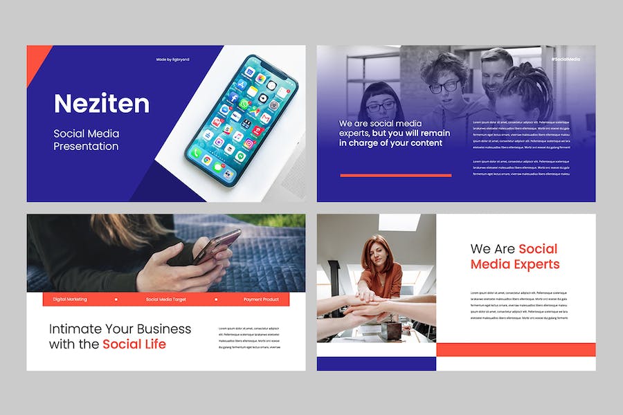 紫色社交媒体运营营销方案Keynote模板 - PPT派