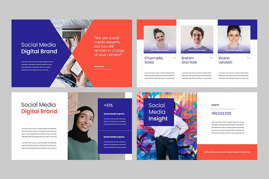 紫色社交媒体运营营销方案Keynote模板 - PPT派