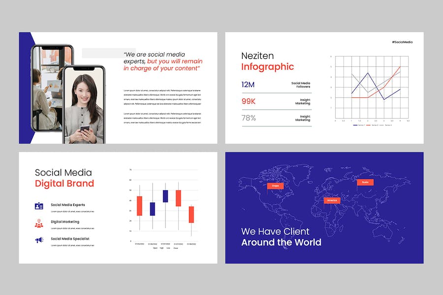 紫色社交媒体运营营销方案Keynote模板 - PPT派
