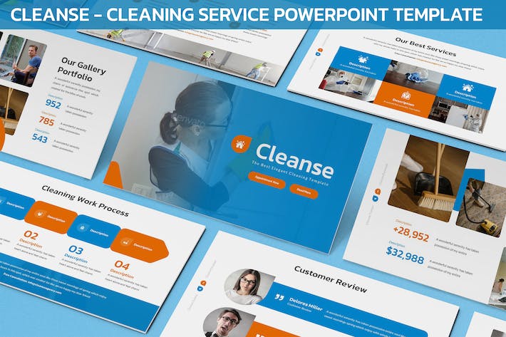 家政清理服务PowerPoint模板- PPT派