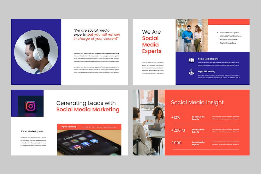 紫色社交媒体运营营销方案Keynote模板 - PPT派