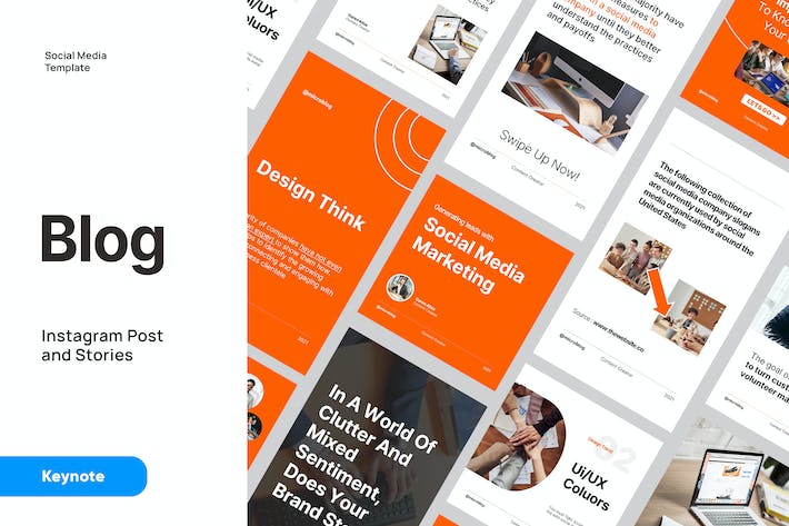 商业社交媒体运营讲述Keynote模板 - PPT派