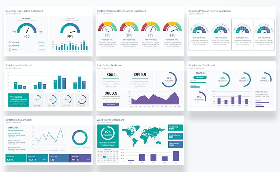KPI绩效数据分析图形监控PPT模板 - PPT派