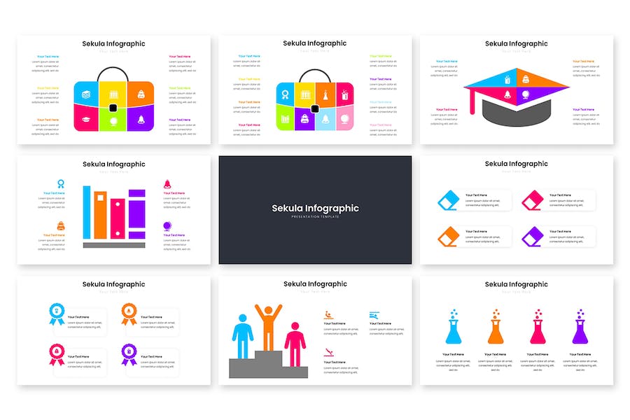 简洁多用途数据信息图表Keynote模板 - PPT派