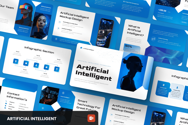 人工智能科技企业数字化创新PPT模板 - PPT派