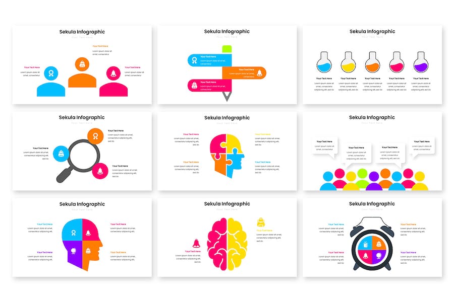 简洁多用途数据信息图表Keynote模板 - PPT派