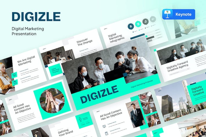 数字营销推广策略讲述Keynote模板 - PPT派