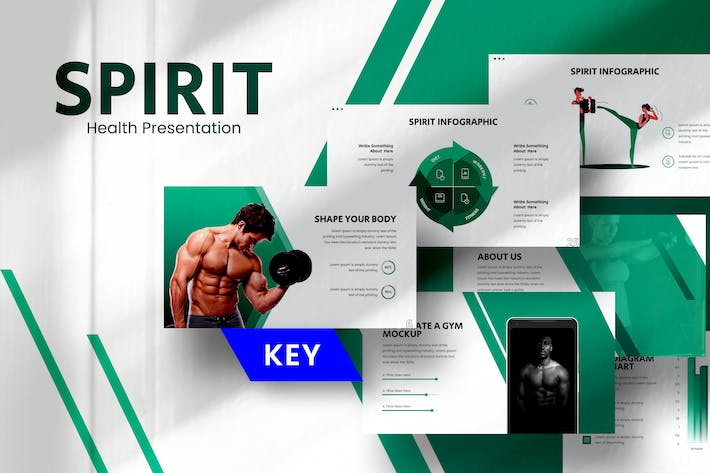 绿色健康精神健身房主题Keynote模板 - PPT派